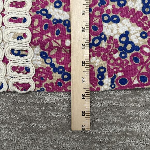 Lilly Pulitzer Dress Womens 12 Pink Blue Shift Sleeveless Lace Trim Printed - Picture 13 of 15